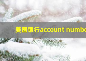 美国银行account number